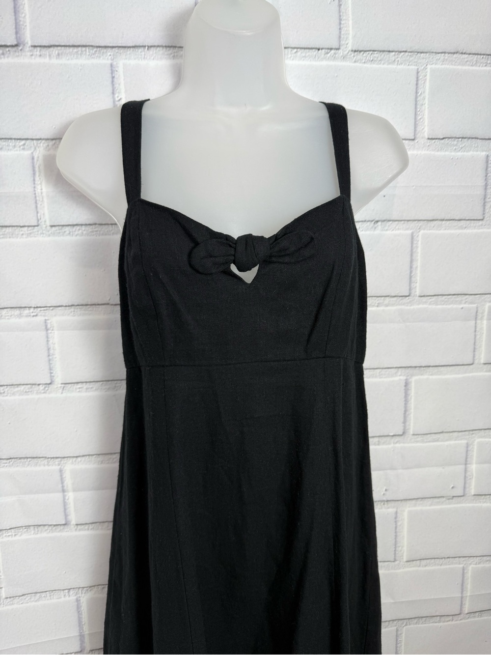 LOFT Black Sleeveless Bow Front coquette feminine Dress Size S - Picture 4 of 13